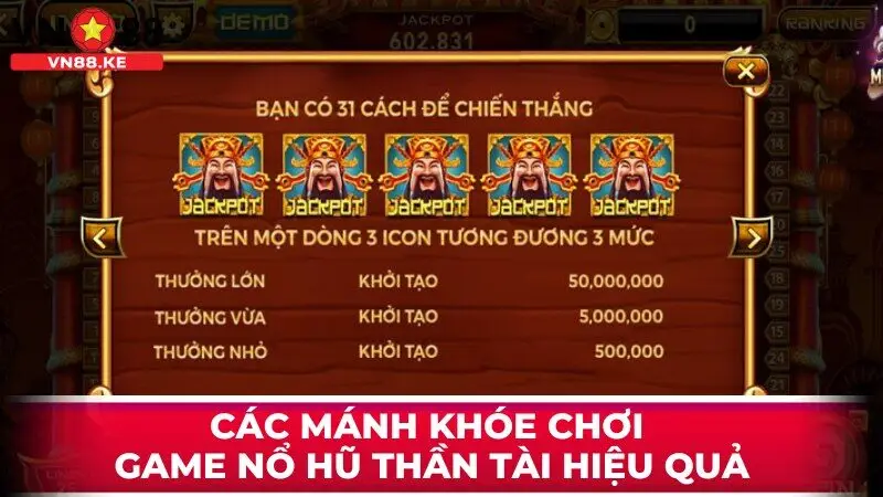 Các mánh khóe chơi game nổ hũ thần tài 