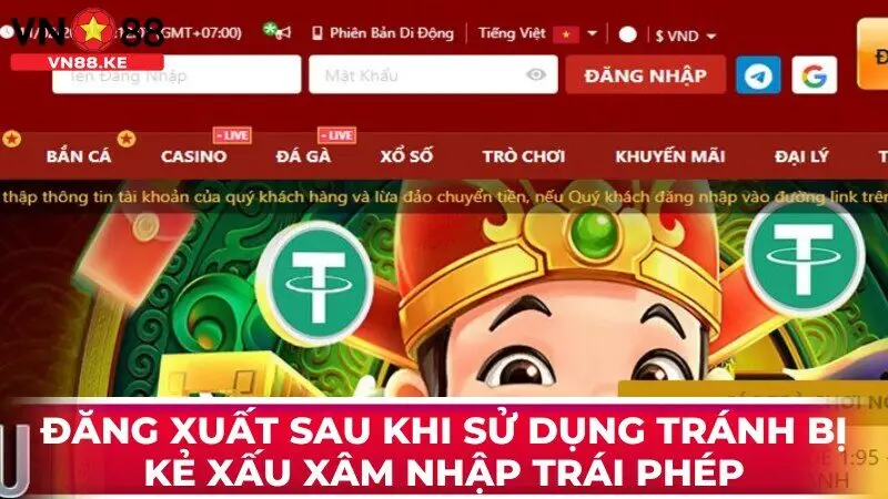 Đăng xuất sau khi sử dụng tránh bị kẻ xấu xâm nhập trái phép